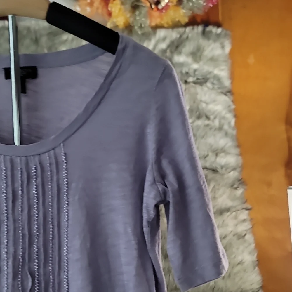 Talbots Light Purple Short Sleeve Tee - Picture 5 of 8